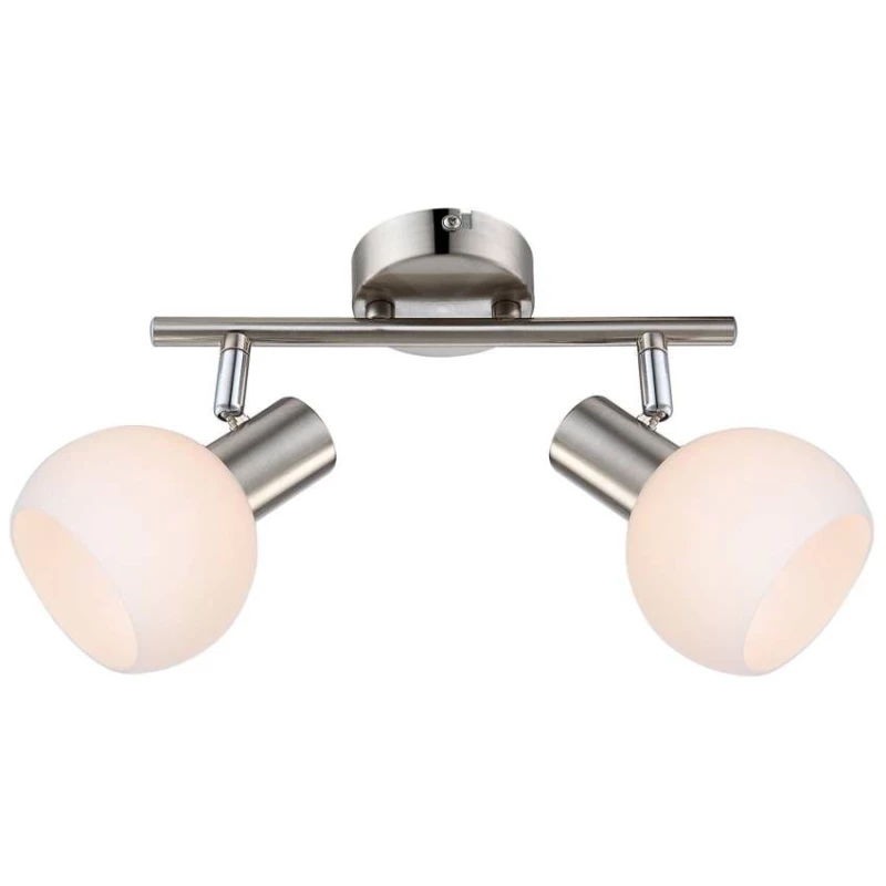 Bodové LED nástěnné / stropní světlo MAURO - 2xE14, 4W, RGB, stříbrné / bílé