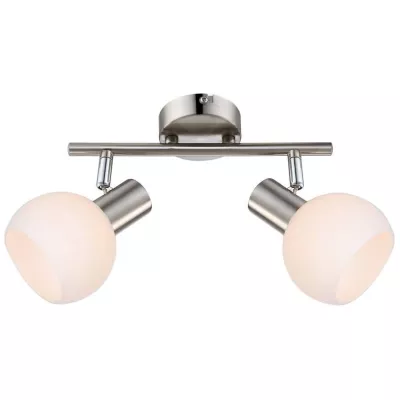 Bodové LED nástěnné / stropní světlo MAURO - 2xE14, 4W, RGB, stříbrné / bílé