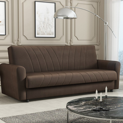 VÝPRODEJ - Rozkládací pohovka s úložným prostorem ZULIAM - hnědá