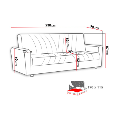 VÝPRODEJ - Rozkládací pohovka s úložným prostorem ZULIAM - hnědá