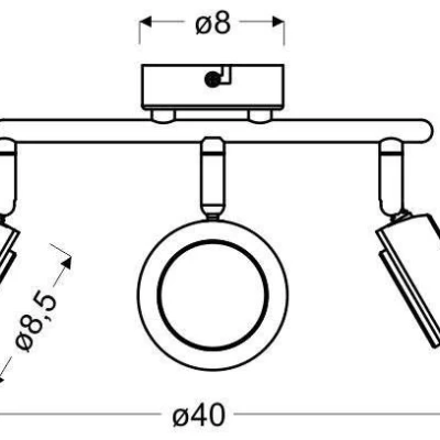 LED stropní bodové svítidlo MILD - 3x6W, 3000K (teplá bílá), šedé