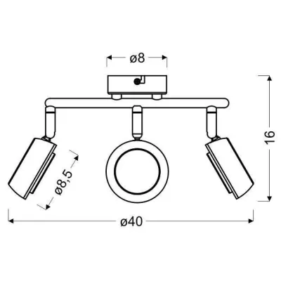 LED stropní bodové svítidlo MILD - 3x6W, 3000K (teplá bílá), šedé