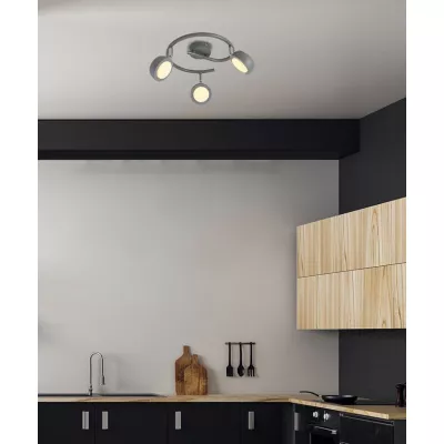 LED stropní bodové svítidlo MILD - 3x6W, 3000K (teplá bílá), šedé