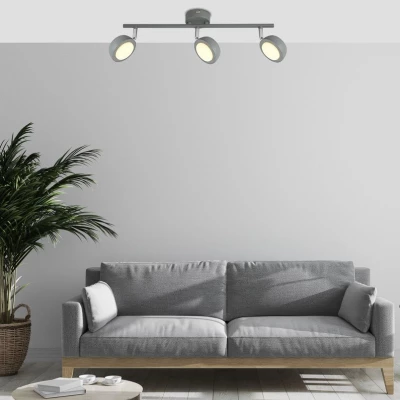 LED stropní bodové osvětlení MILD - 3x6W, 3000K (teplá bílá), šedé