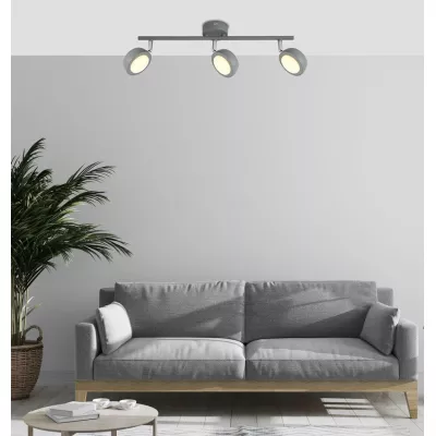LED stropní bodové osvětlení MILD - 3x6W, 3000K (teplá bílá), šedé