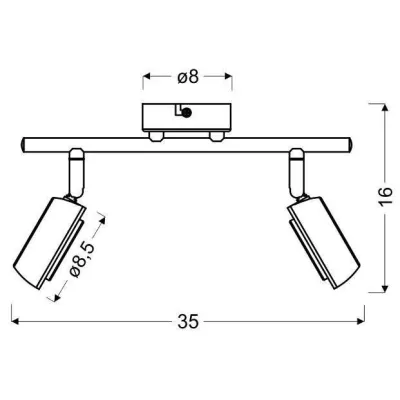 LED nástěnné / stropní bodové osvětlení MILD - 2x6W, 3000K (teplá bílá), šedé