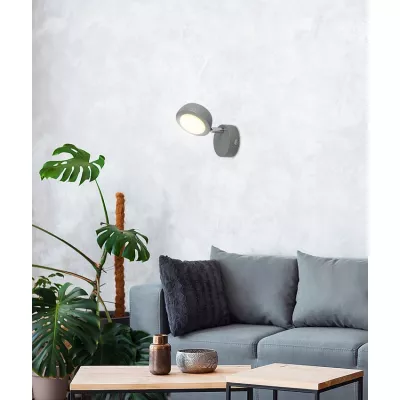 LED nástěnné bodové osvětlení MILD - 1x6W, 3000K (teplá bílá), šedé