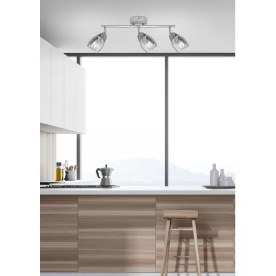 Stropní bodové LED světlo MILTON - 3xE14, 10W, chromované