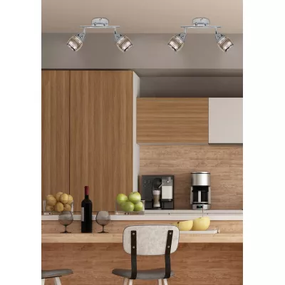 Stropní / nástěnné bodové LED světlo MILTON - 2xE14, 10W, chromované