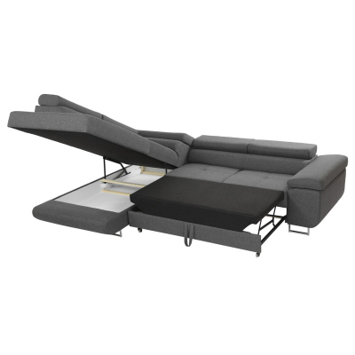 VÝPRODEJ - Rohová rozkládací sedačka LABUS - černá, levý roh