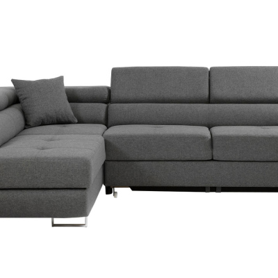 VÝPRODEJ - Rohová rozkládací sedačka LABUS - černá, levý roh