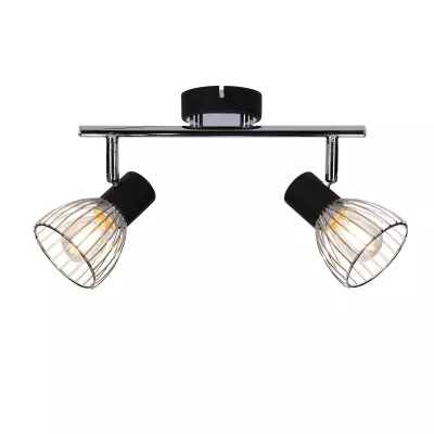 Stropní / nástěnné bodové svítidlo MODO - 2xE14, 40W, černé / chromované