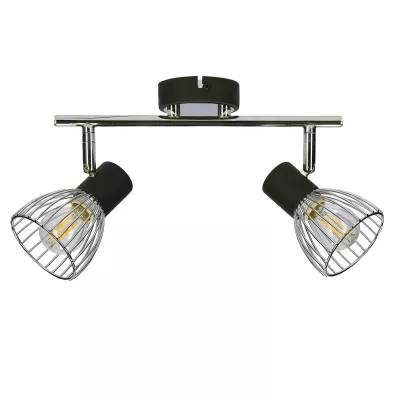 Stropní / nástěnné bodové svítidlo MODO - 2xE14, 40W, černé / chromované