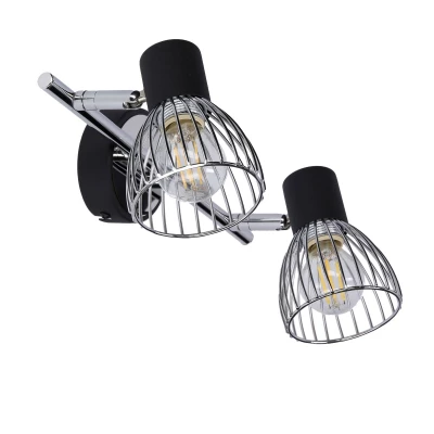 Stropní / nástěnné bodové svítidlo MODO - 2xE14, 40W, černé / chromované