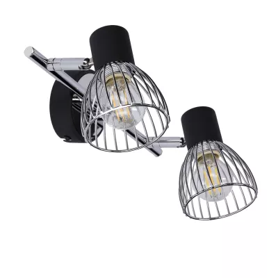 Stropní / nástěnné bodové svítidlo MODO - 2xE14, 40W, černé / chromované