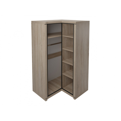 VÝPRODEJ - Rohová šatní skříň 114x100 cm ARIKA - dub lanýž