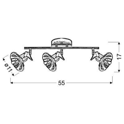 LED stropní bodové osvětlení MOON - 3xG9, 3,5W, 3000K (teplá bílá), chromované