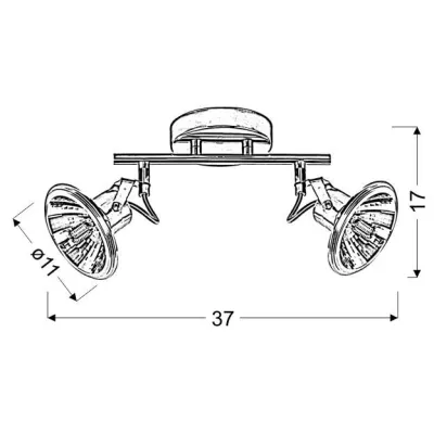 LED nástěnné / stropní bodové osvětlení MOON - 2xG9, 3,5W, 3000K (teplá bílá), chromované
