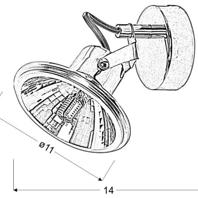 LED nástěnné bodové osvětlení MOON - 1xG9, 3,5W, 3000K (teplá bílá), chromované