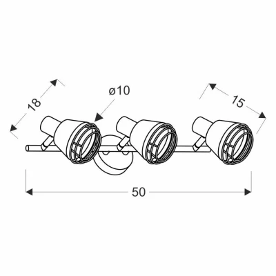 Stropní bodové svítidlo NERIA - 3xE14, 40W, černé / měděné