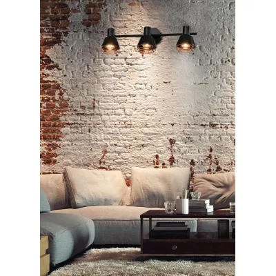 Stropní bodové svítidlo NERIA - 3xE14, 40W, černé / měděné