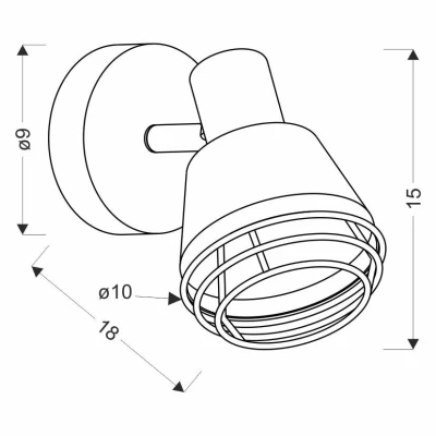 Nástěnné bodové svítidlo NERIA - 1xE14, 40W, černé / měděné