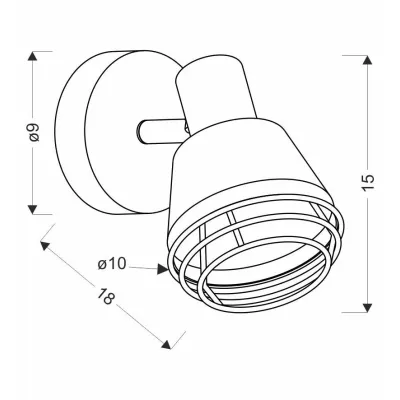 Nástěnné bodové svítidlo NERIA - 1xE14, 40W, černé / měděné