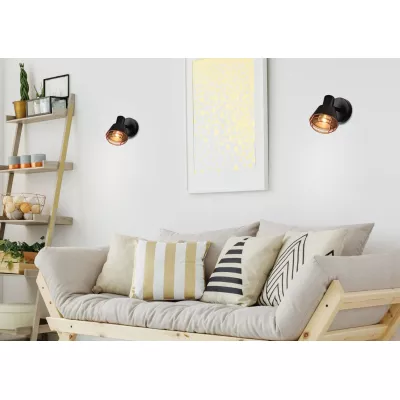 Nástěnné bodové svítidlo NERIA - 1xE14, 40W, černé / měděné