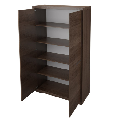 VÝPRODEJ - Dvoudvěřová šatní skříň 70 cm ITUNI - dub santana tmavý