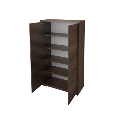 VÝPRODEJ - Dvoudvěřová šatní skříň 70 cm ITUNI - dub santana tmavý