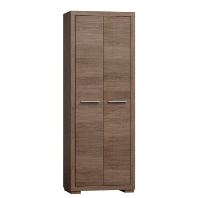 VÝPRODEJ - Dvoudvěřová šatní skříň 70 cm ITUNI - dub santana tmavý