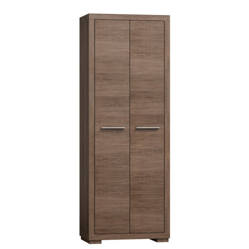VÝPRODEJ - Dvoudvěřová šatní skříň 70 cm ITUNI - dub santana tmavý