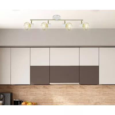 Stropní bodové osvětlení OSLO - 4xE14, 40W, bílé / zlaté