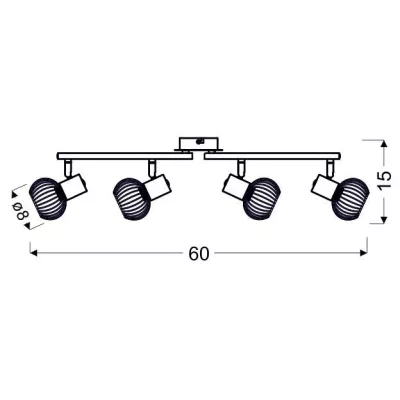 Stropní bodové osvětlení OSLO - 4xE14, 40W, bílé / zlaté