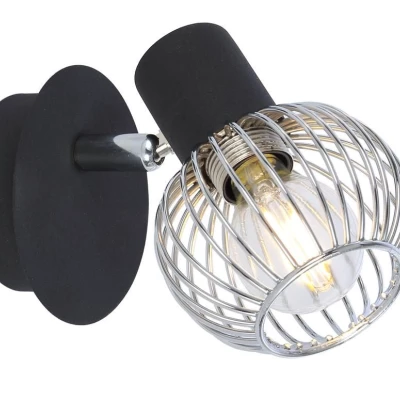 Nástěnné bodové osvětlení OSLO - 1xE14, 40W, černé / chromované