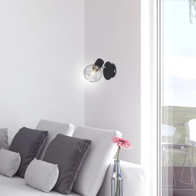 Nástěnné bodové osvětlení OSLO - 1xE14, 40W, černé / chromované