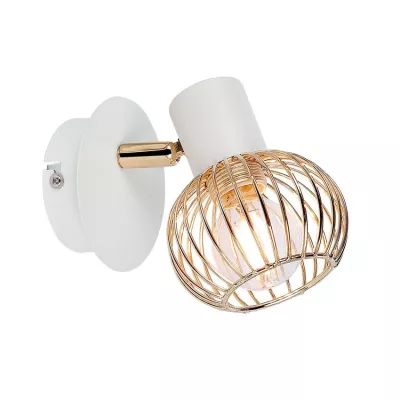 Nástěnné bodové osvětlení OSLO - 1xE14, 40W, bílé / zlaté