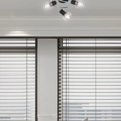 Stropní bodové osvětlení OSLO - 3xE14, 40W, kruhové, černé / chromované