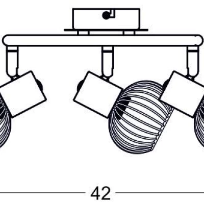 Stropní bodové osvětlení OSLO - 3xE14, 40W, kruhové, černé / chromované