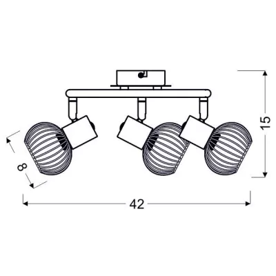 Stropní bodové osvětlení OSLO - 3xE14, 40W, kruhové, černé / chromované