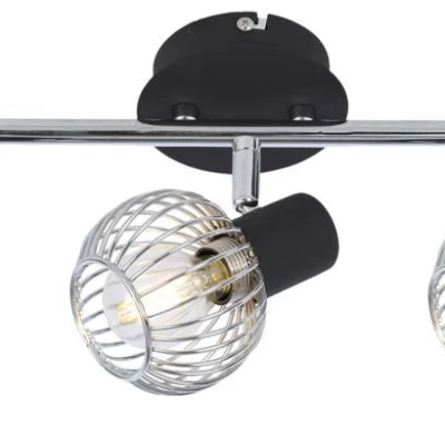 Stropní bodové svítidlo OSLO - 3xE14, 40W, černé / chromované