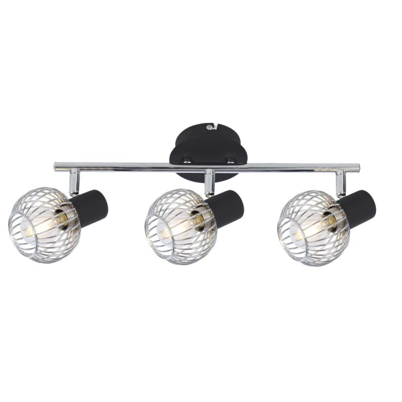 Stropní bodové svítidlo OSLO - 3xE14, 40W, černé / chromované