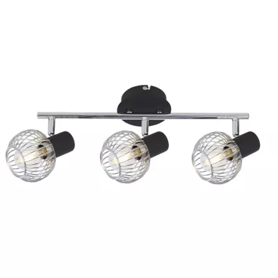 Stropní bodové svítidlo OSLO - 3xE14, 40W, černé / chromované