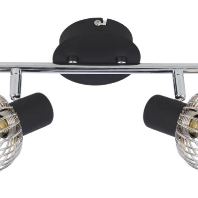 Nástěnné / stropní bodové osvětlení OSLO - 2xE14, 40W, černé / chromované