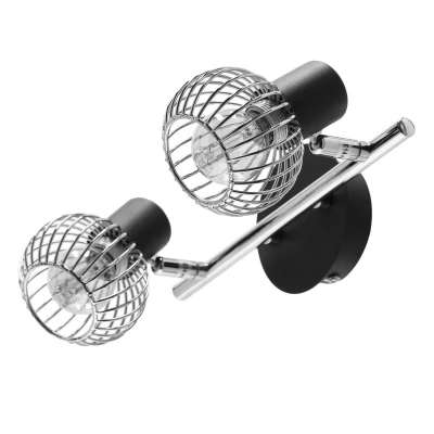 Nástěnné / stropní bodové osvětlení OSLO - 2xE14, 40W, černé / chromované