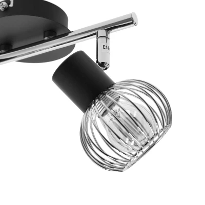 Nástěnné / stropní bodové osvětlení OSLO - 2xE14, 40W, černé / chromované