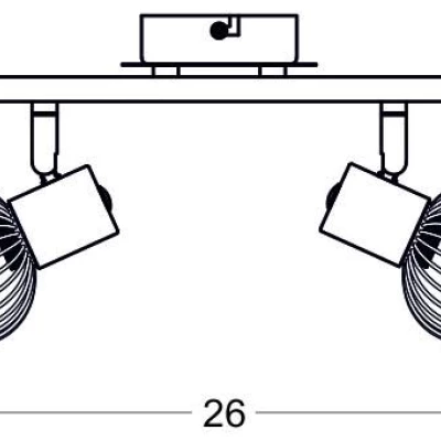 Nástěnné / stropní bodové osvětlení OSLO - 2xE14, 40W, černé / chromované