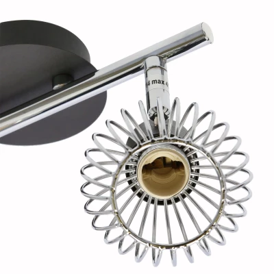 Stropní bodové svítidlo OSLO - 3xE14, 40W, černé / chromované