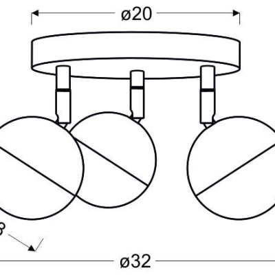 Stropní LED bodové kulaté osvětlení PARTY - 3x3W, RGB, chromované