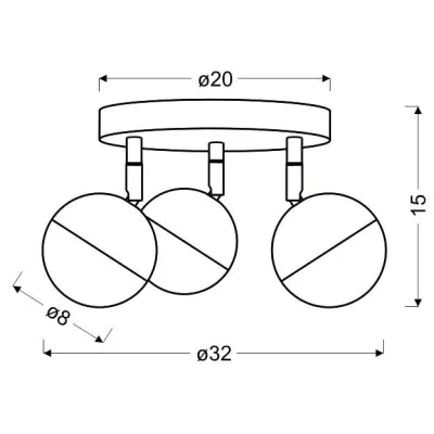 Stropní LED bodové kulaté osvětlení PARTY - 3x3W, RGB, chromované